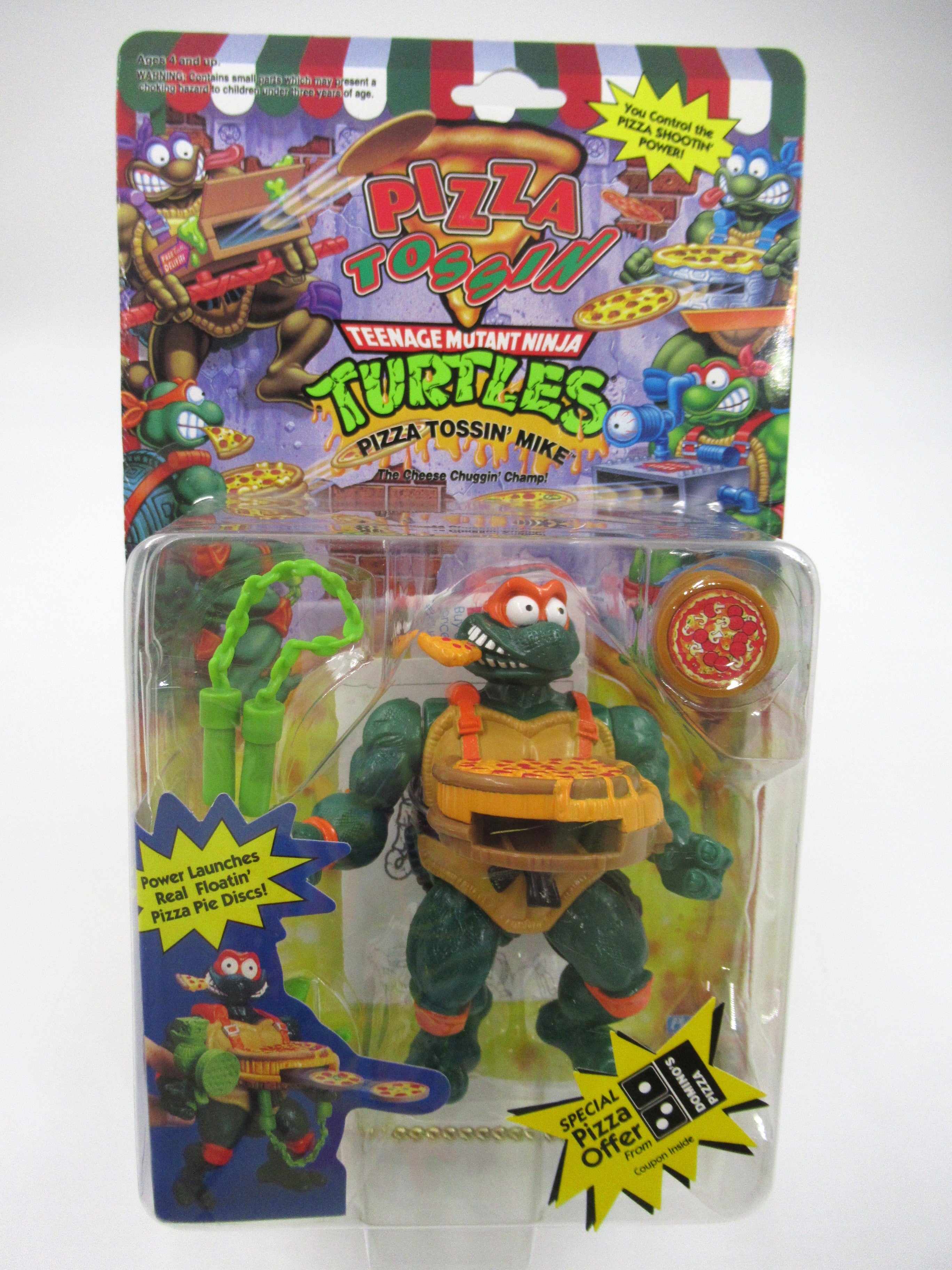 Teenage Mutant Ninja Turtles Pizza Tossin' Michaelangelo (Green Weapons) 5" Figure TMNTs - Playmates (1994)